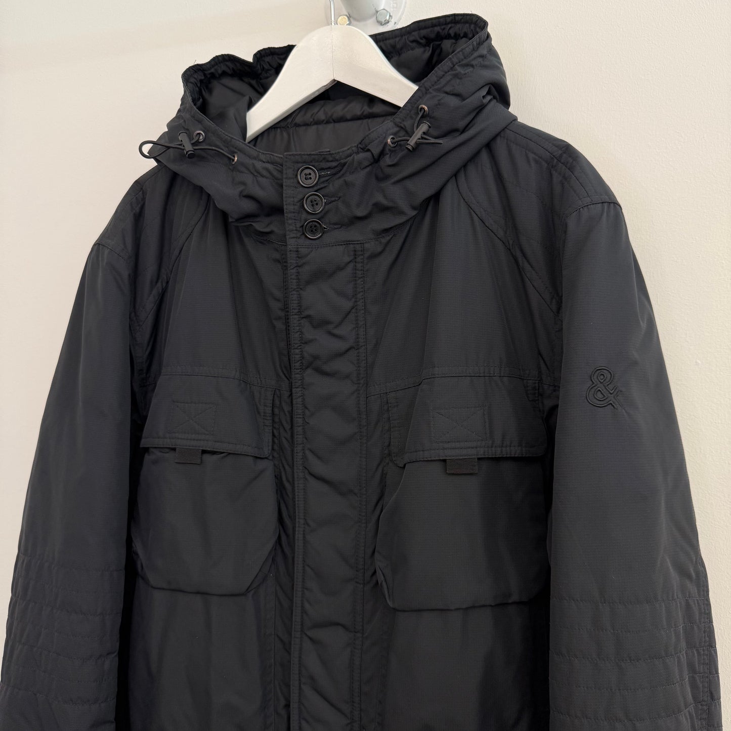 Dolce & Gabbana black cargo rain parka
