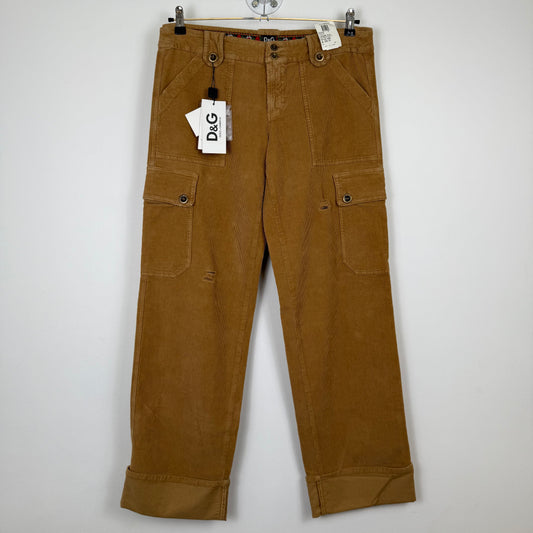 D&G Dolce & Gabbana Vintage Corduroy Cargo Pants - New With Tags