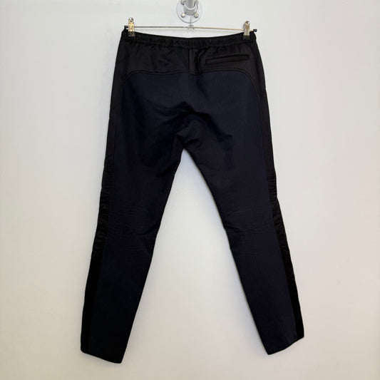 Dries van Noten broek, 2 soorten krijtstrepen, rood + grijs