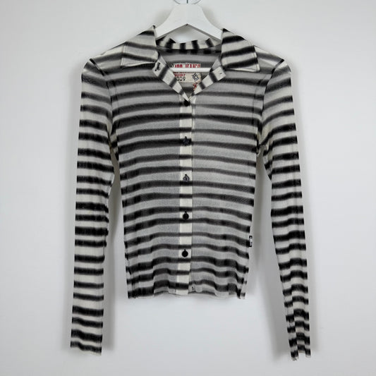 Jean Paul Gaultier JPG. Jean's Blurred Stripe Mesh Top