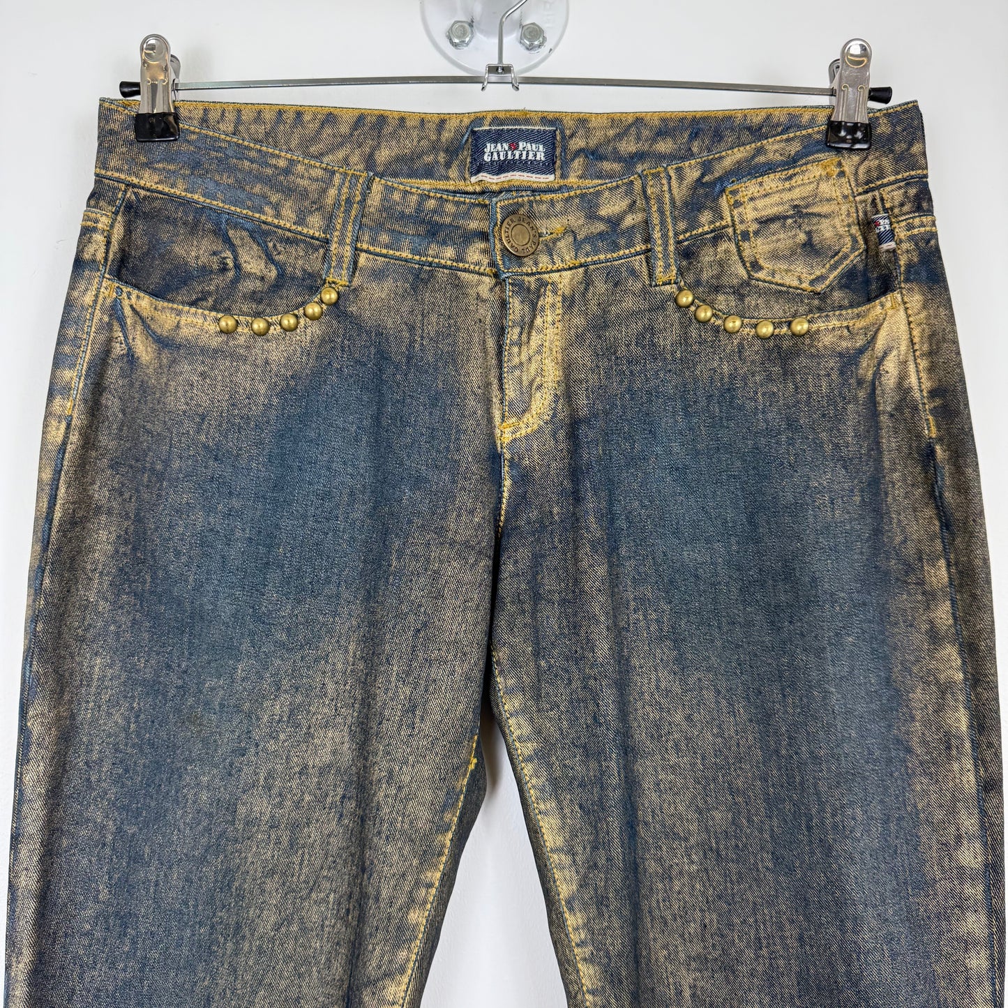 Jean Paul Gaultier (JPG) Gold-Coated Studded Denim