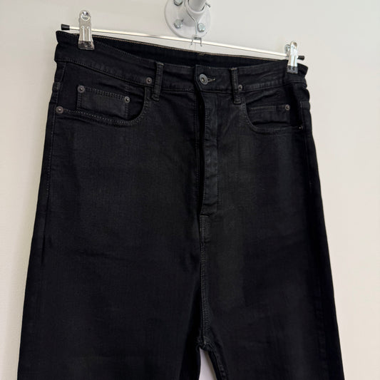 Rick Owens DRKSHDW 3/4 waxed drop crotch jeans