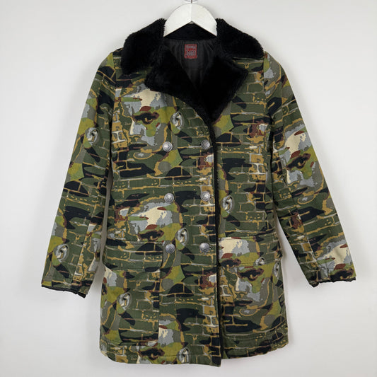 Jean Paul Gaultier 1997 "Fight Racism" Graphic face camo Coat
