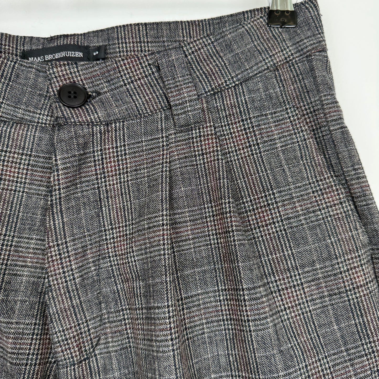 Maas Broekhuizen Grey Plaid Wide-Leg Shorts (Dries Van Noten Fabric)