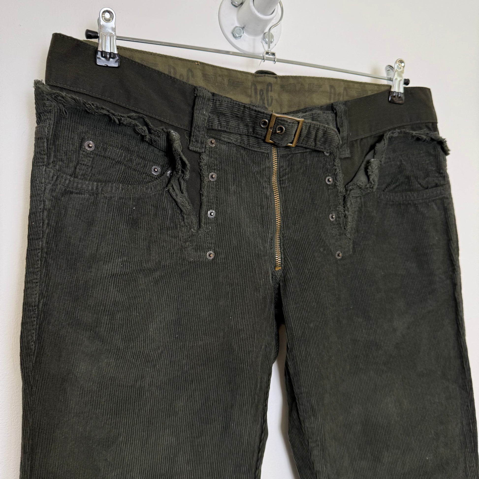 Dolce & Gabbana Reconstructed Double-Waist Corduroy Pants