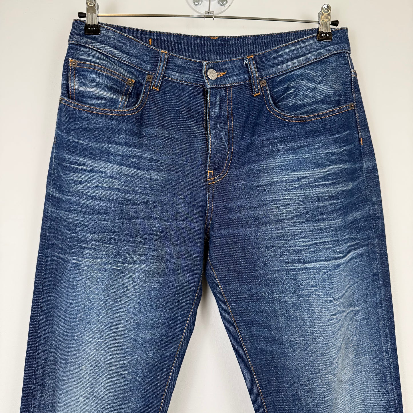 MM6 Maison Margiela Blue Wash Knot-Detail Straight Leg Jeans
