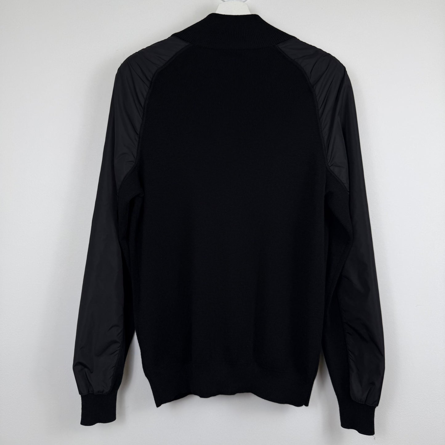 Prada Milano Full Zip Nylon Sleeve Hybrid Knit Jacket