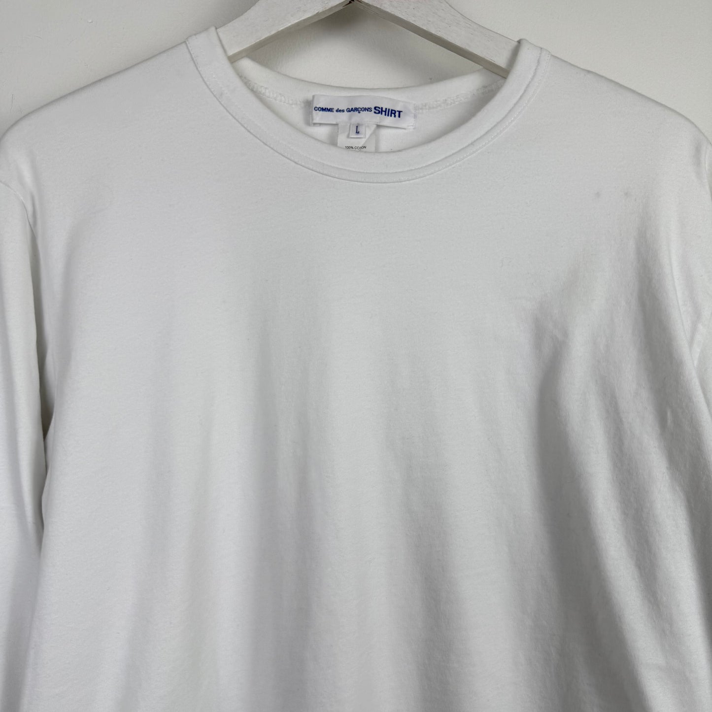 Comme des Garçons SHIRT Double Layer White Long Sleeve Tee