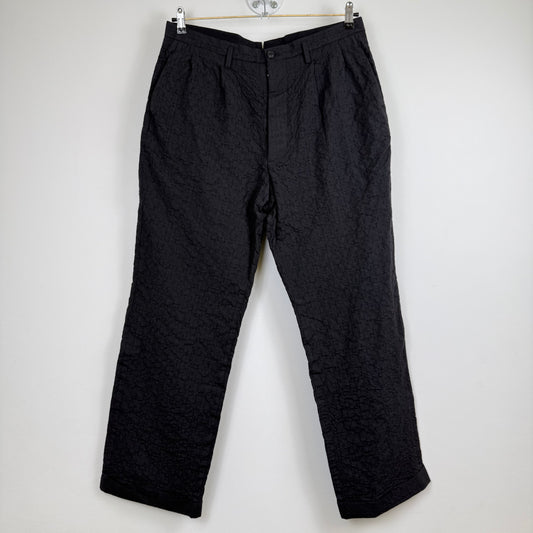 Maison Margiela Line 14 Black Crinkled Pleated Trousers