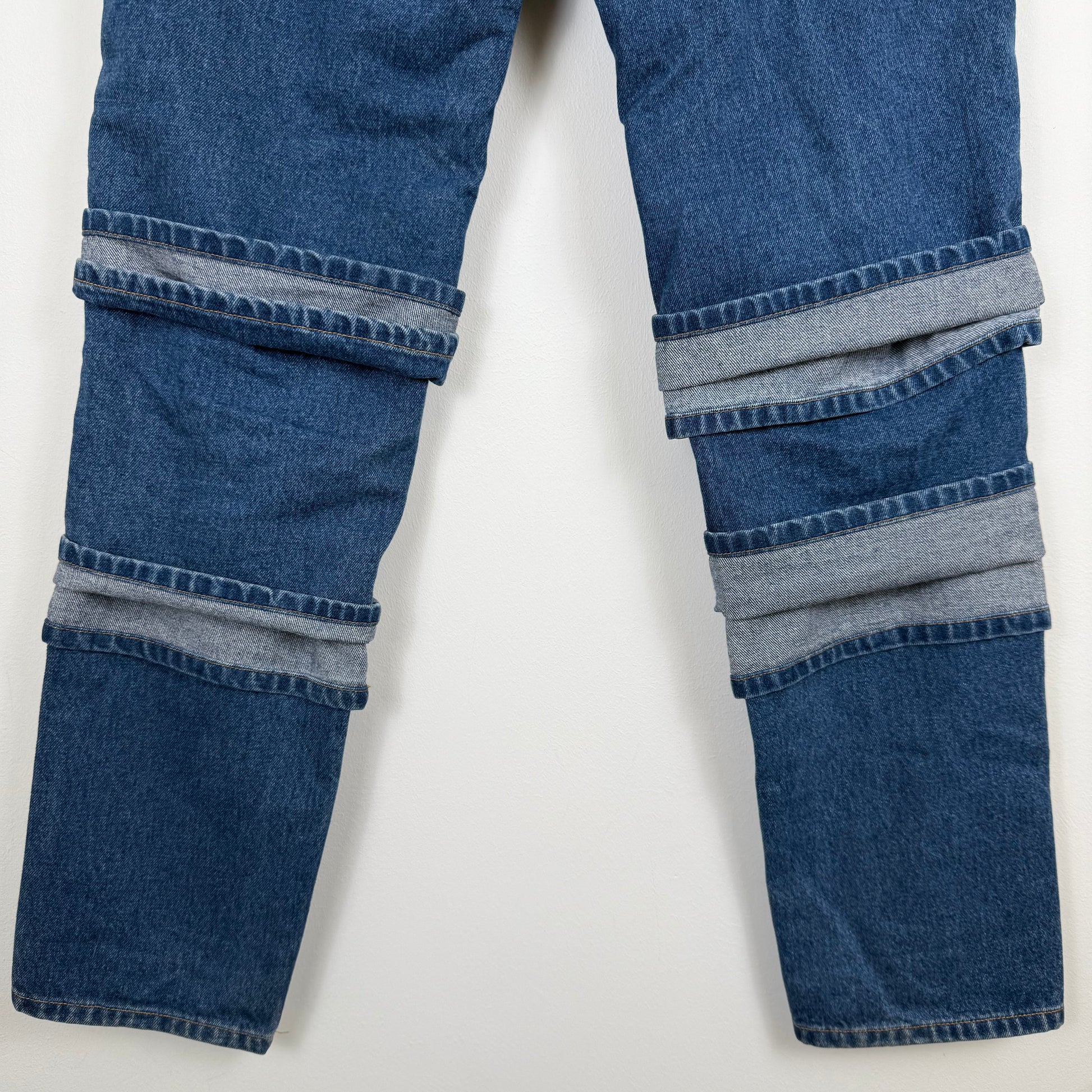 Y/Project Multi-Cuff Layered Denim Jeans