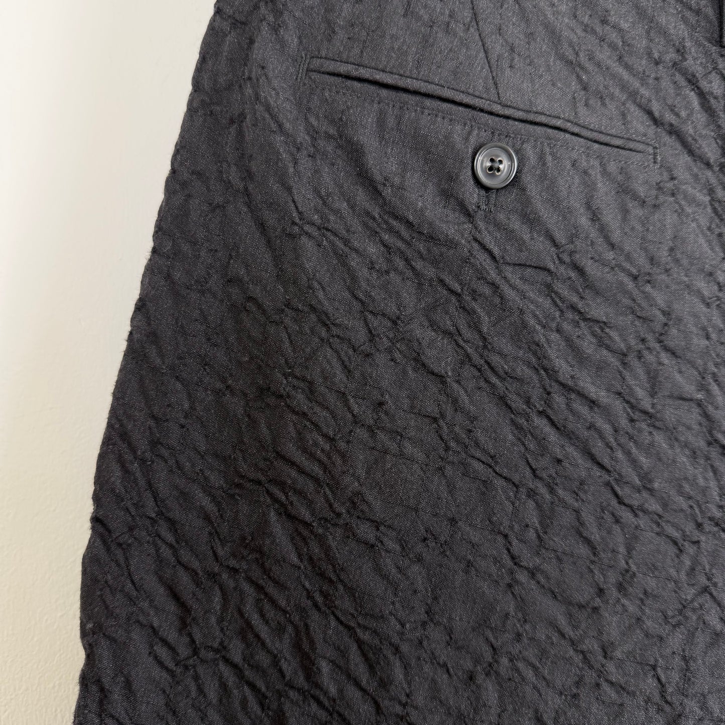 Maison Margiela Line 14 Black Crinkled Pleated Trousers