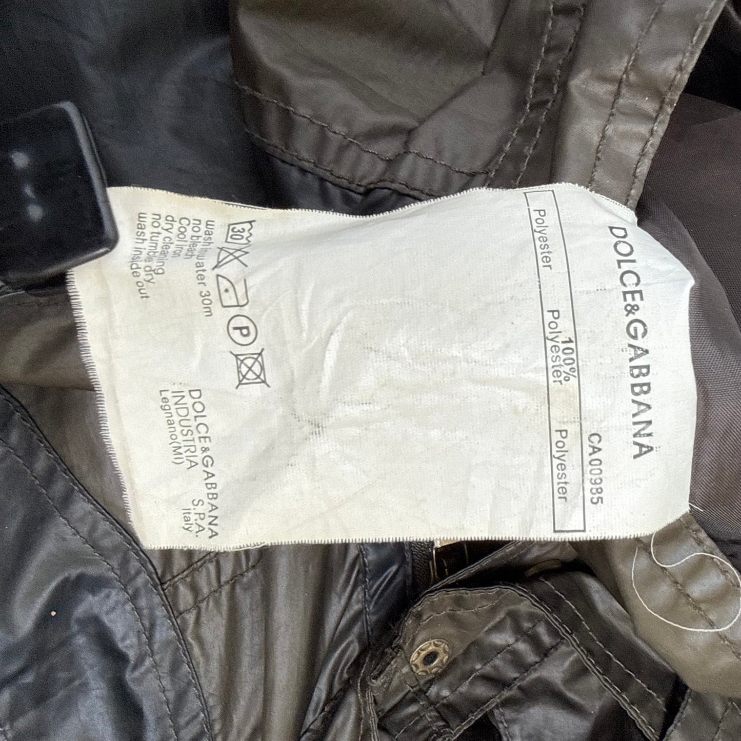 Dolce & Gabbana Vintage 2007 Nylon Utility Jacket ,Cargo Pockets, Khaki/Black