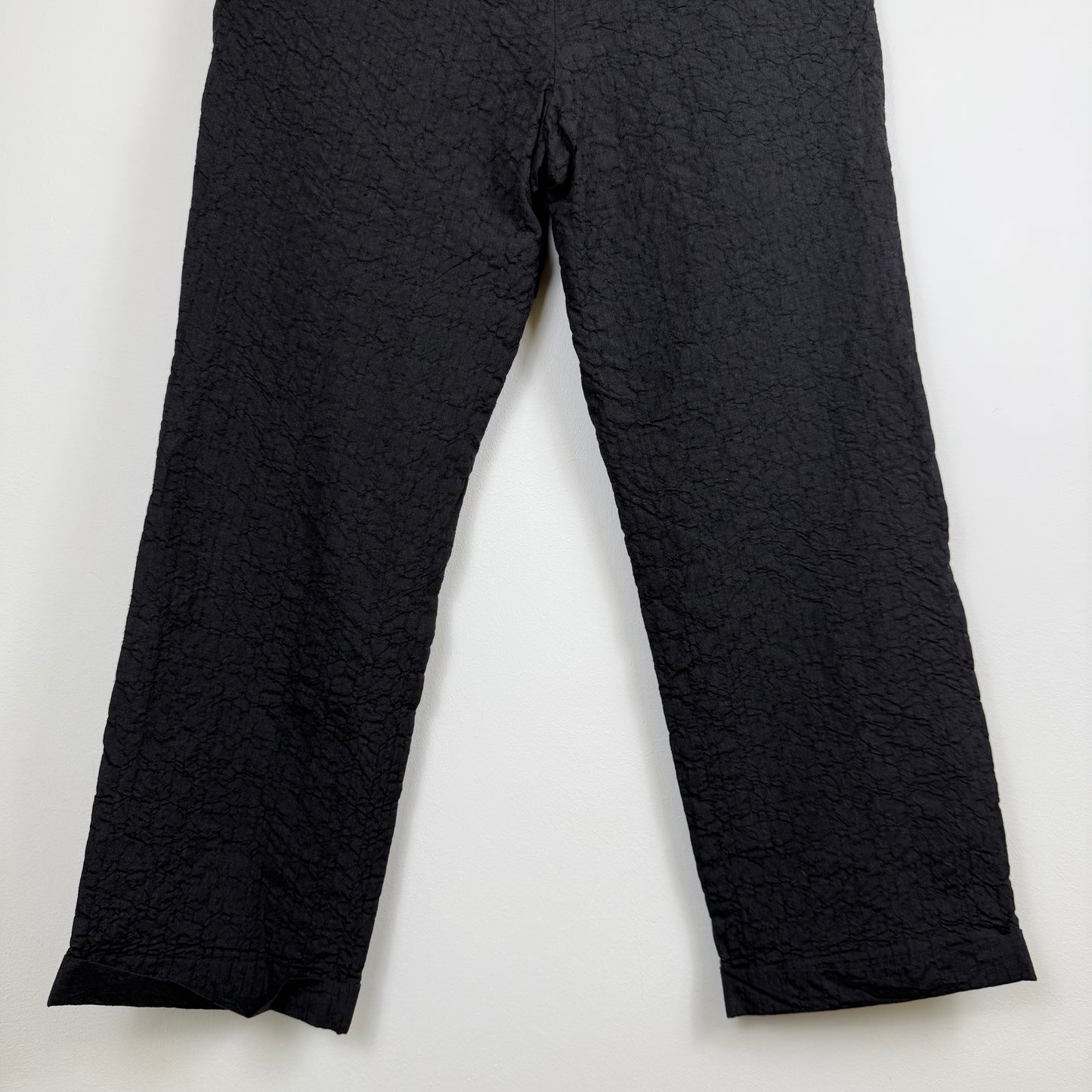 Maison Margiela Line 14 Black Crinkled Pleated Trousers