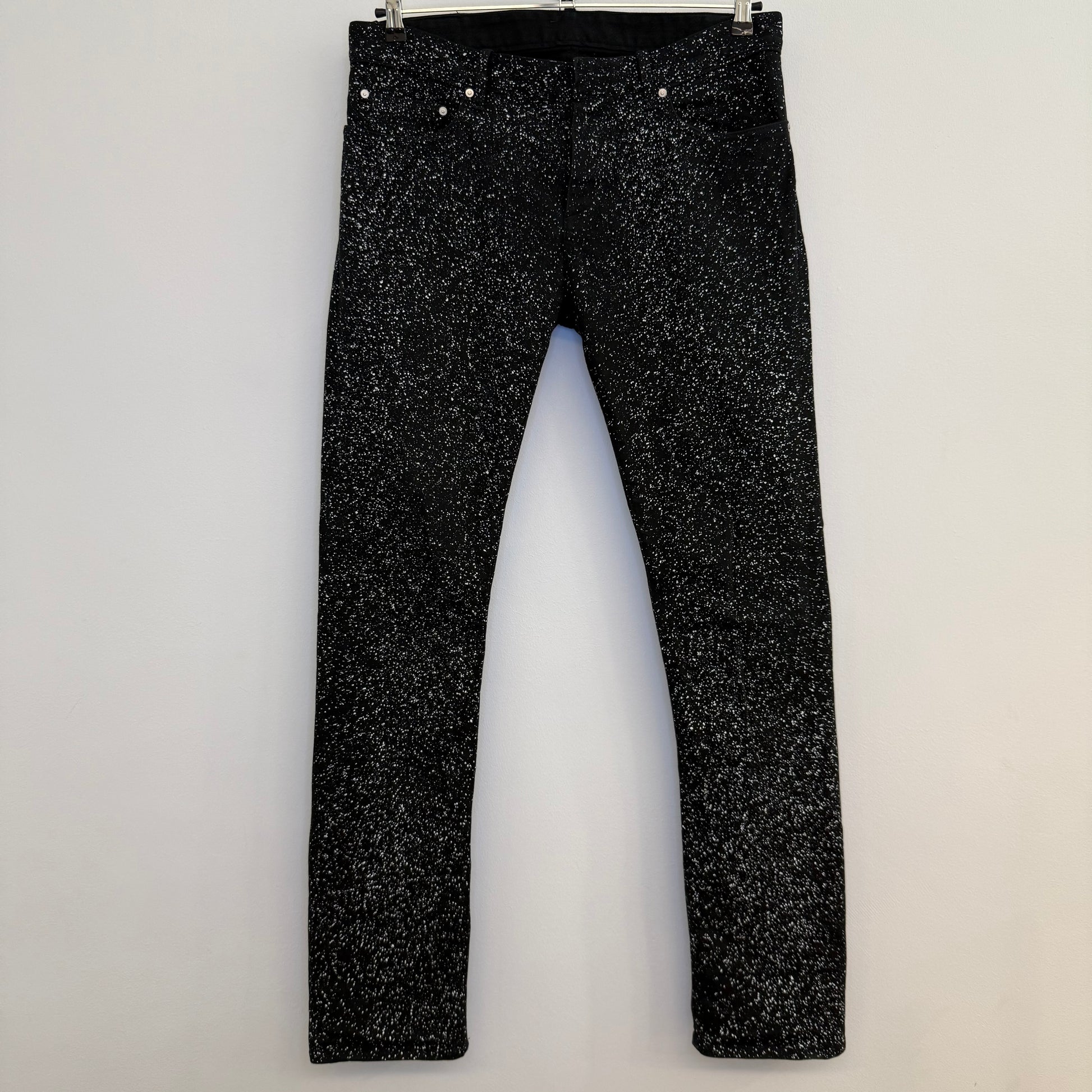 Balenciaga jeans black with white speckles