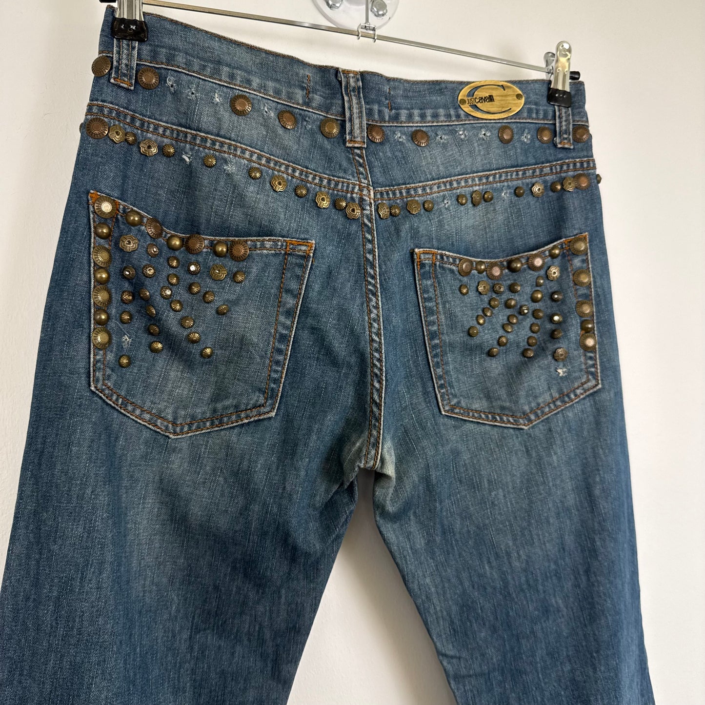 Just Cavalli Vintage Heavy Studded Straight-Leg Jeans