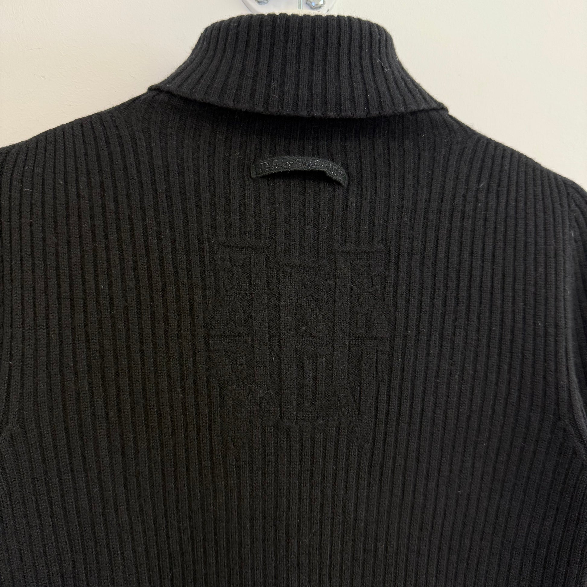 Jean Paul Gaultier Black knitted sweater with turtle neck