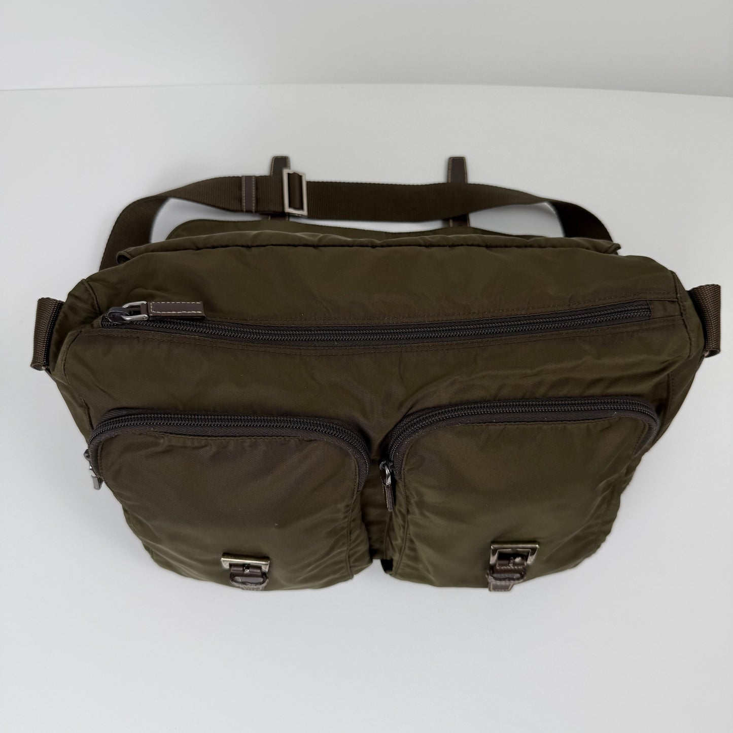 Prada Milano Nylon Double Pocket Messenger Bag