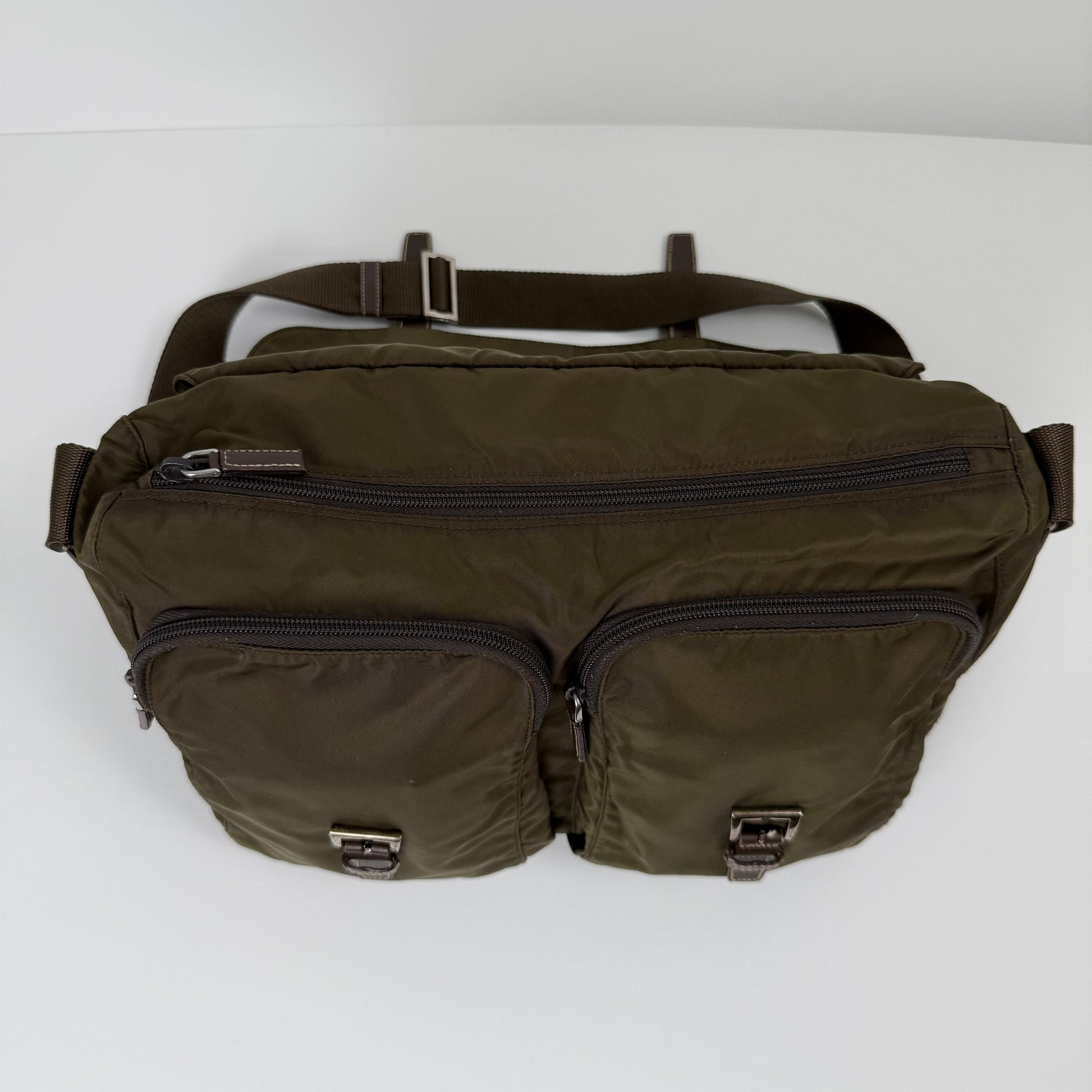 Prada Milano Nylon Double Pocket Messenger Bag