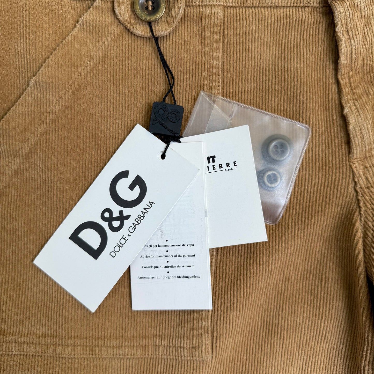 D&G Dolce & Gabbana Vintage Corduroy Cargo Pants - New With Tags
