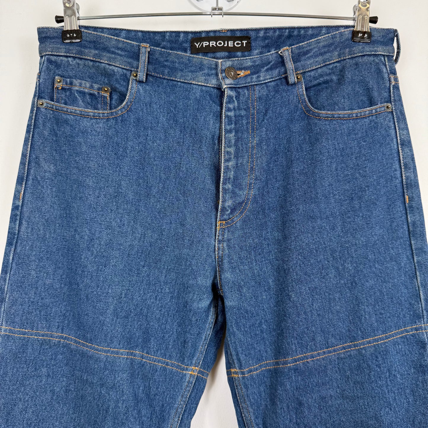 Y/Project Multi-Cuff Layered Denim Jeans
