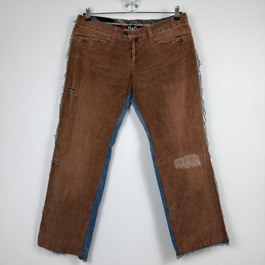 D&G Dolce & Gabbana Hybrid Corduroy-Denim Pants