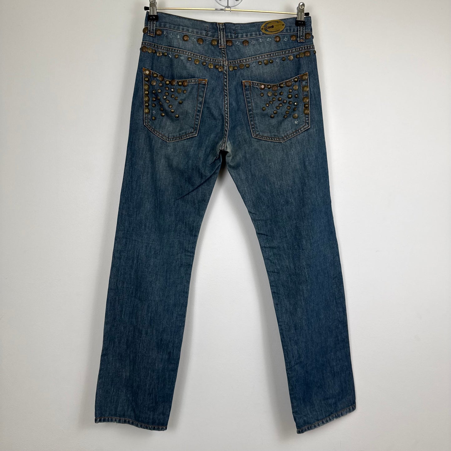 Just Cavalli Vintage Heavy Studded Straight-Leg Jeans