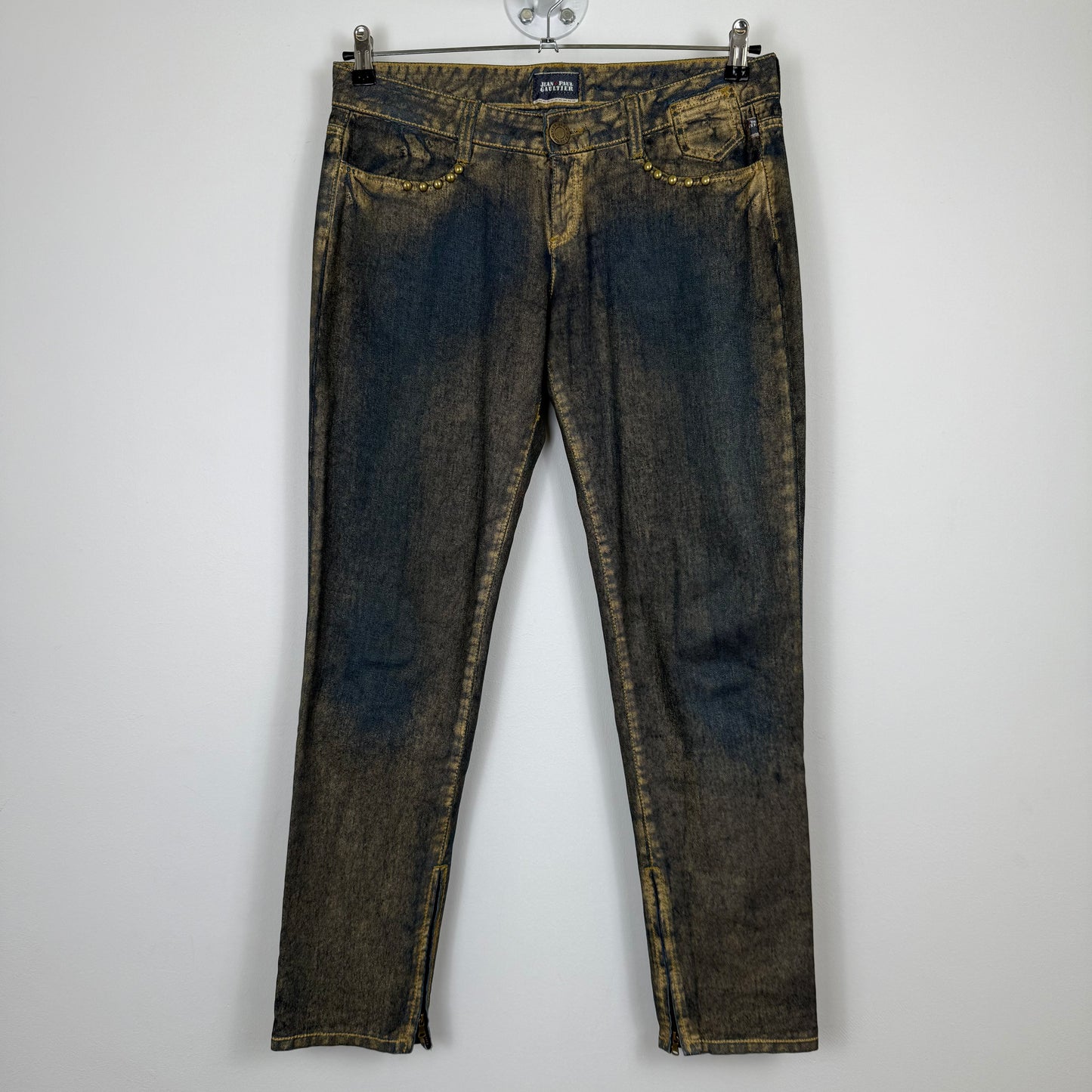 Jean Paul Gaultier (JPG) Gold-Coated Studded Denim