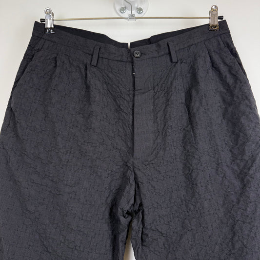 Maison Margiela Line 14 Black Crinkled Pleated Trousers
