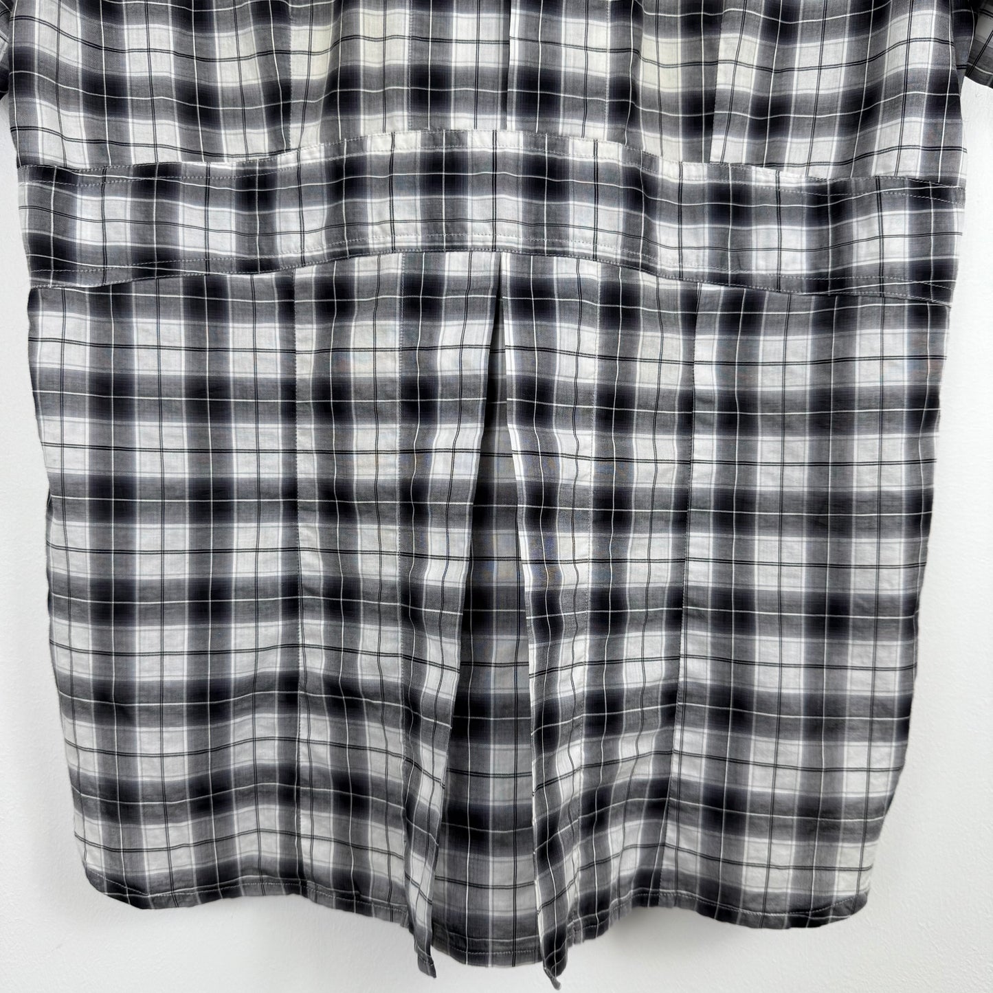 Dries van Noten Plaid Short Sleeve Shirt with Rear Box Pleat (Mid-2000s)