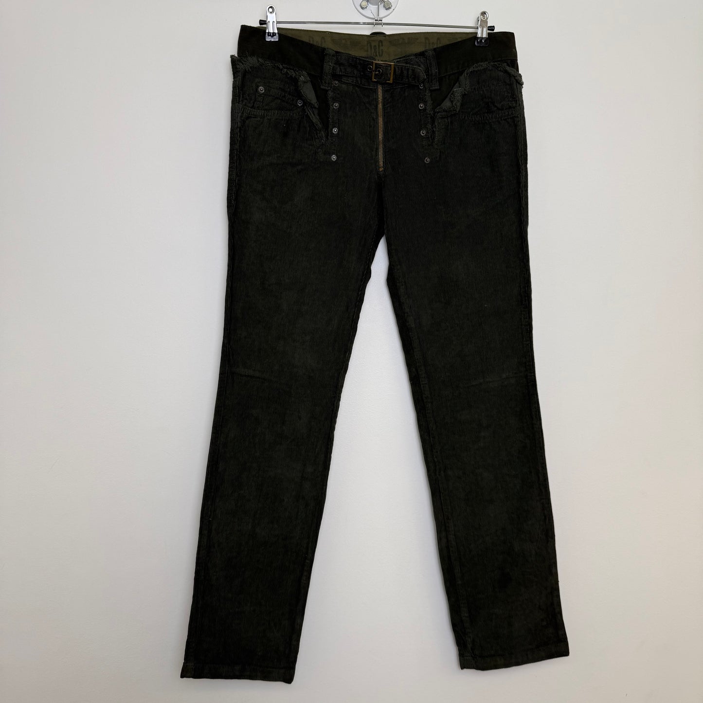 Dolce & Gabbana Reconstructed Double-Waist Corduroy Pants
