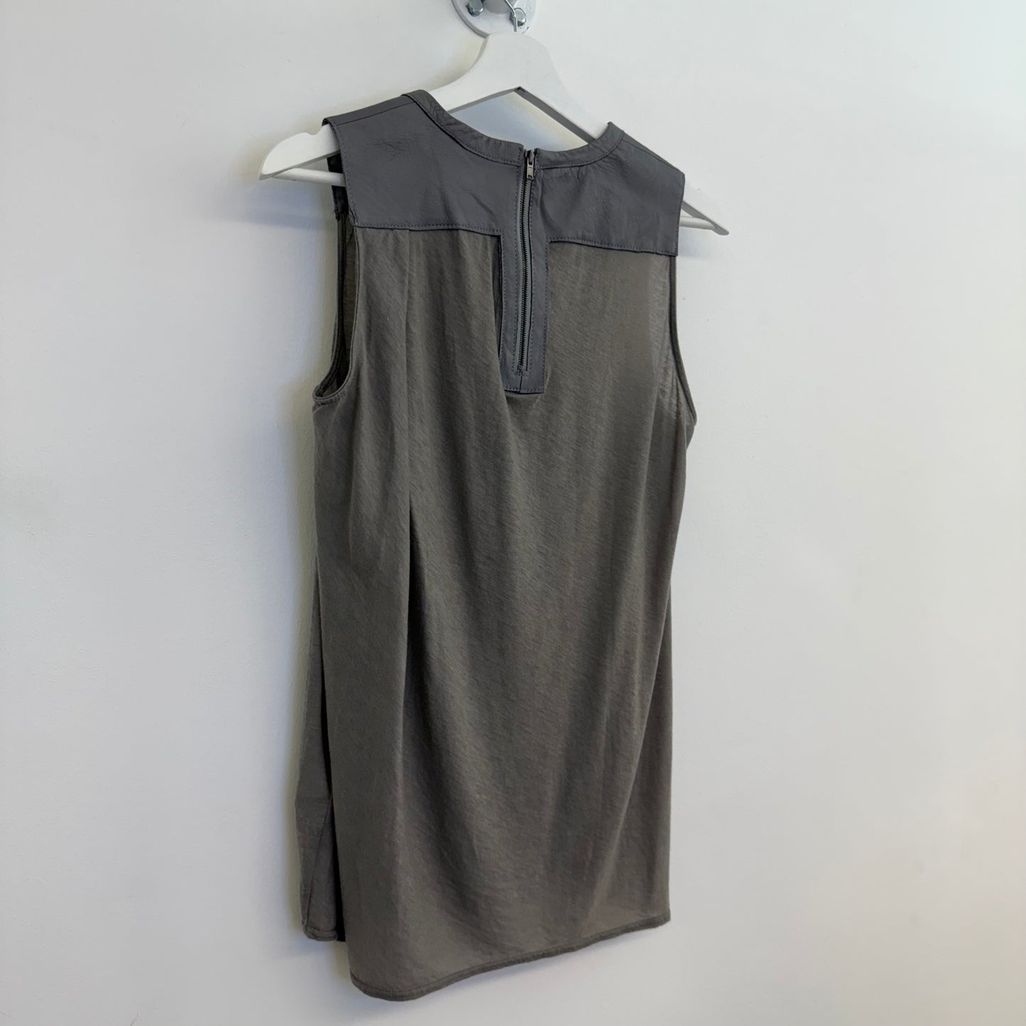 Helmut Lang Leather-Trimmed Knit Tank Top