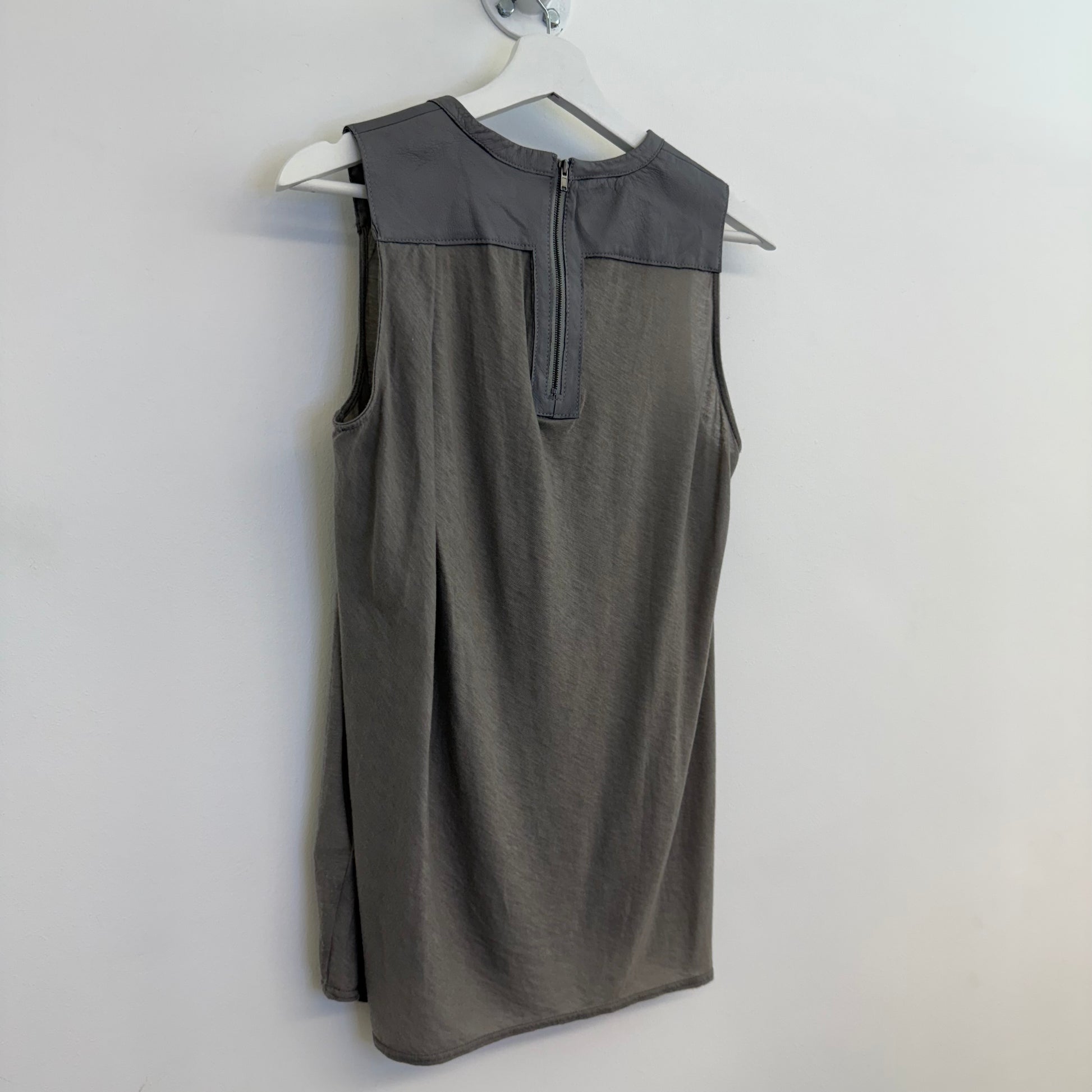 Helmut Lang Leather-Trimmed Knit Tank Top