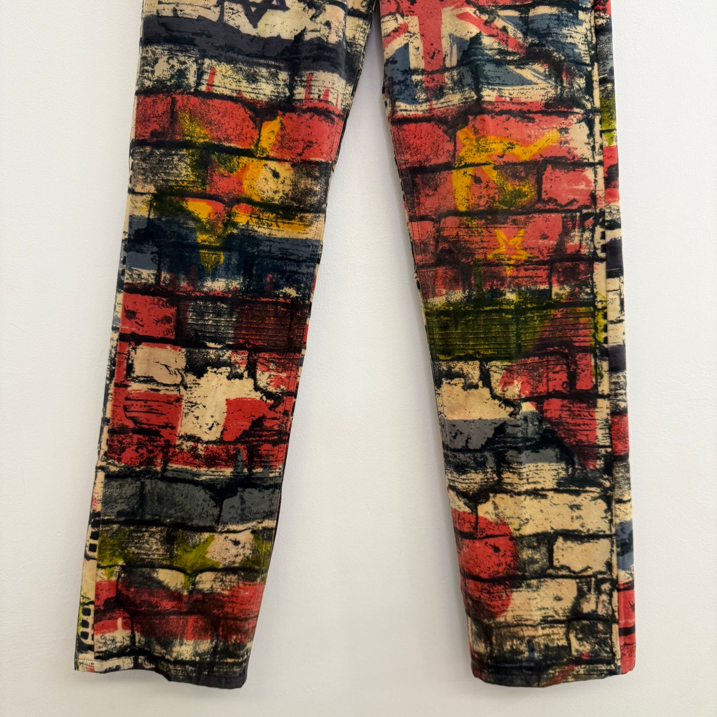 Jean Paul Gaultier "Fight Racism" Brick Wall Print Trousers