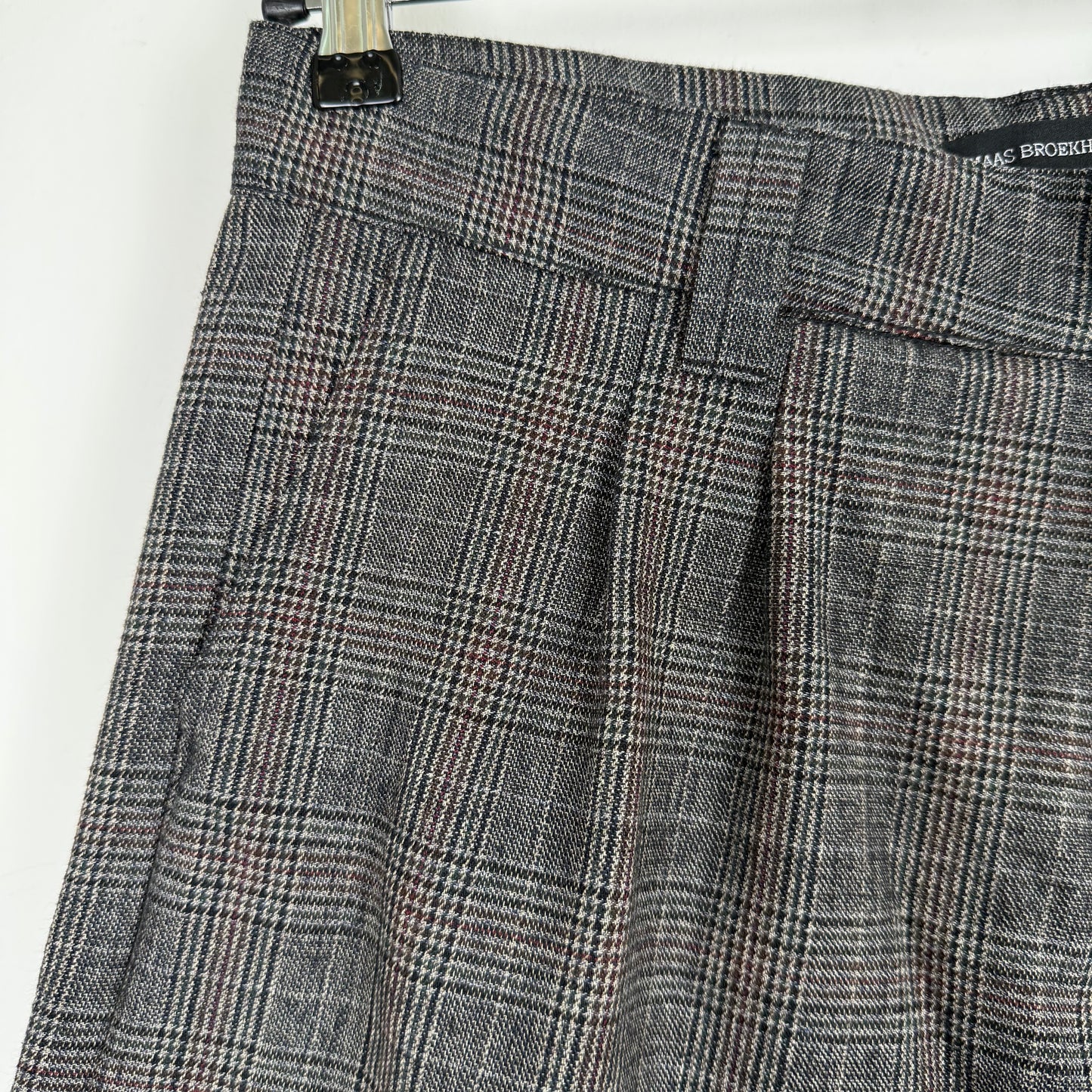 Maas Broekhuizen Grey Plaid Wide-Leg Shorts (Dries Van Noten Fabric)