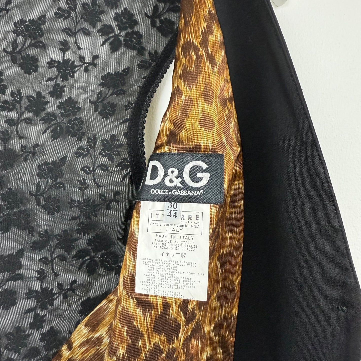 Dolce & Gabbana Leopard Lining Blazer & Lace Back Vest Set